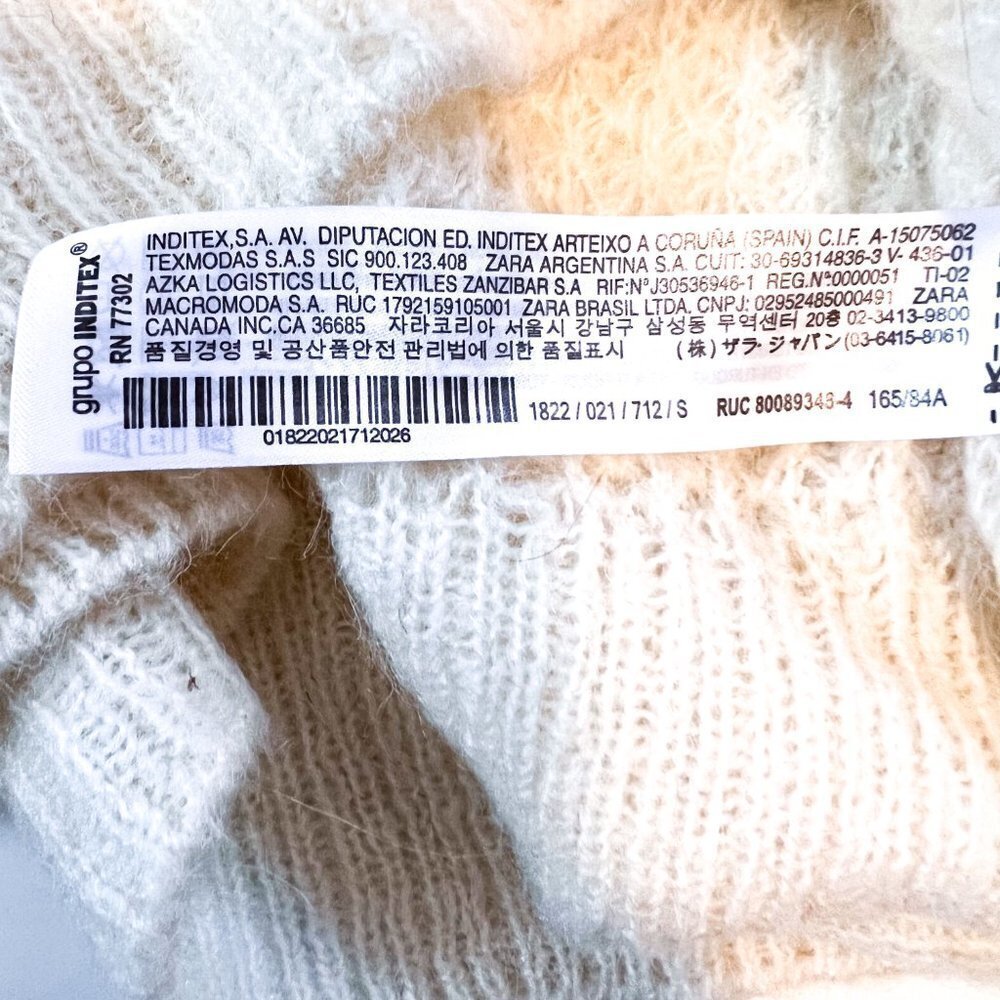Zara Pointelle Knit Oversized Sweater Limited Edition Ecru Size Small - Picture 9 of 10